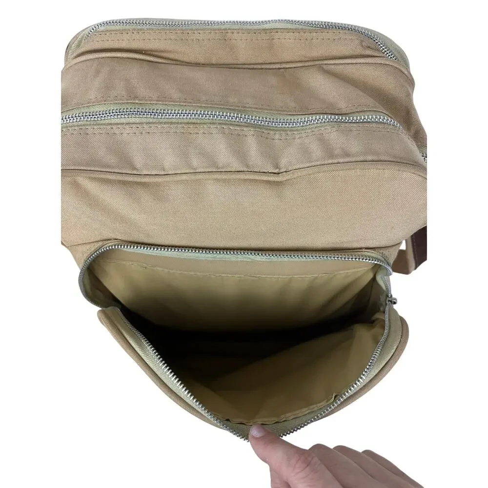 Vintage Striped Canvas Crossbody Bag